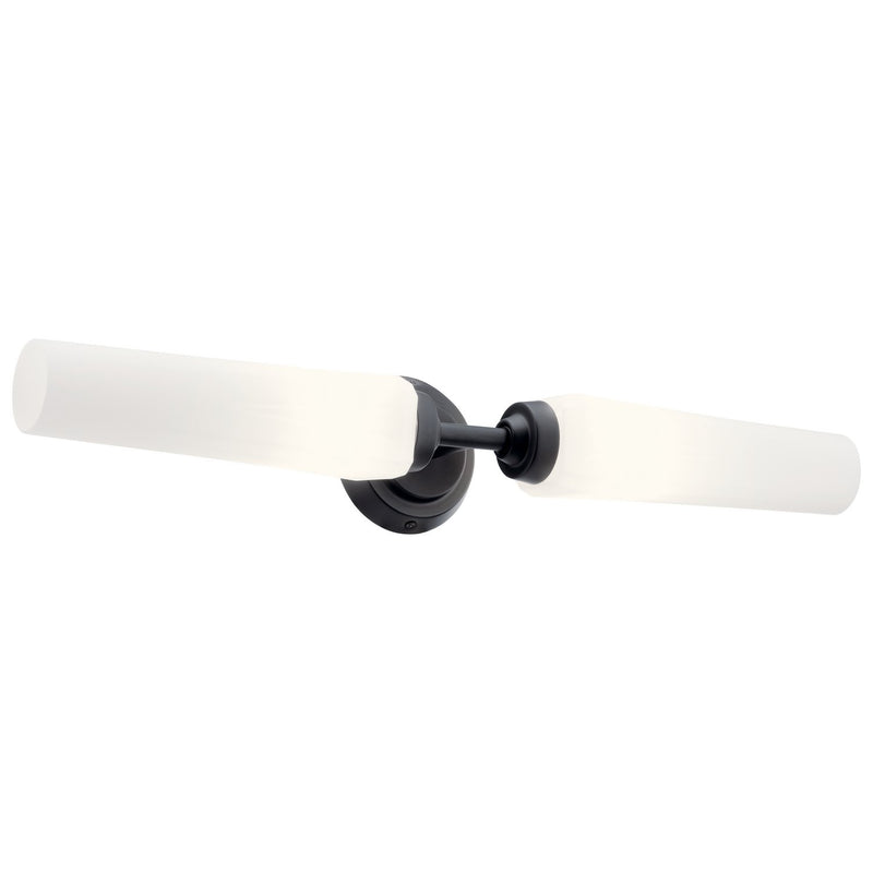 Truby 2-Light Large Bath Vanity Light in Black