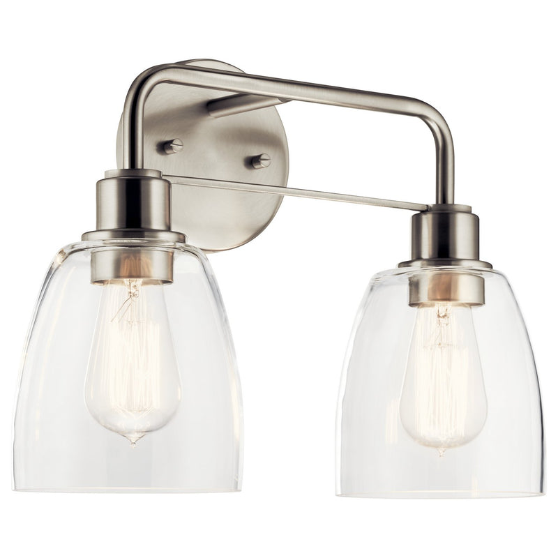 Meller 2-Light Bath Vanity Light in Nickel Textured