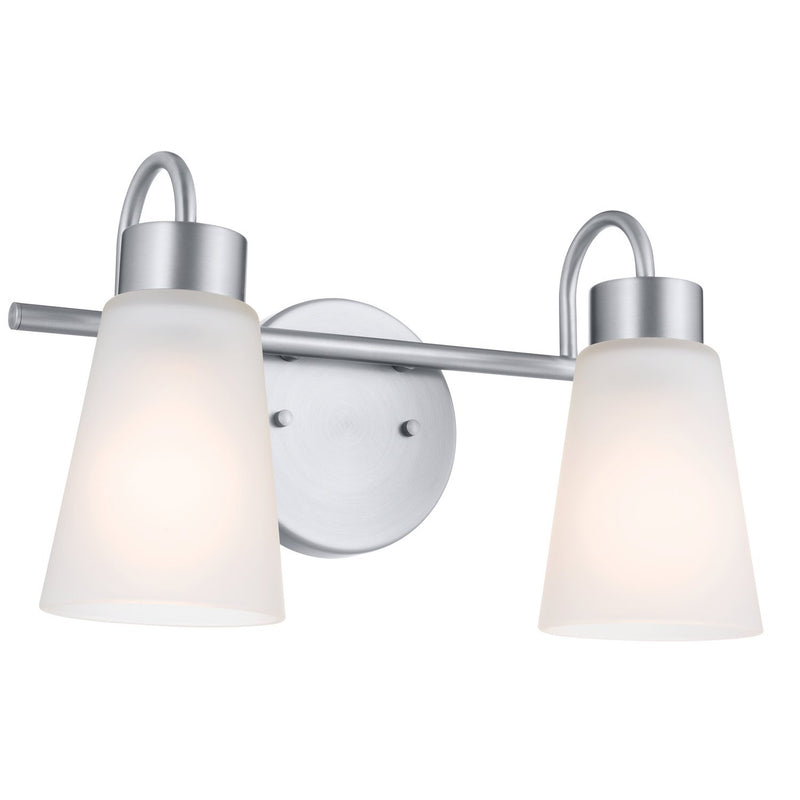 Erma 2-Light Bath Vanity Light in Brushed Nickel