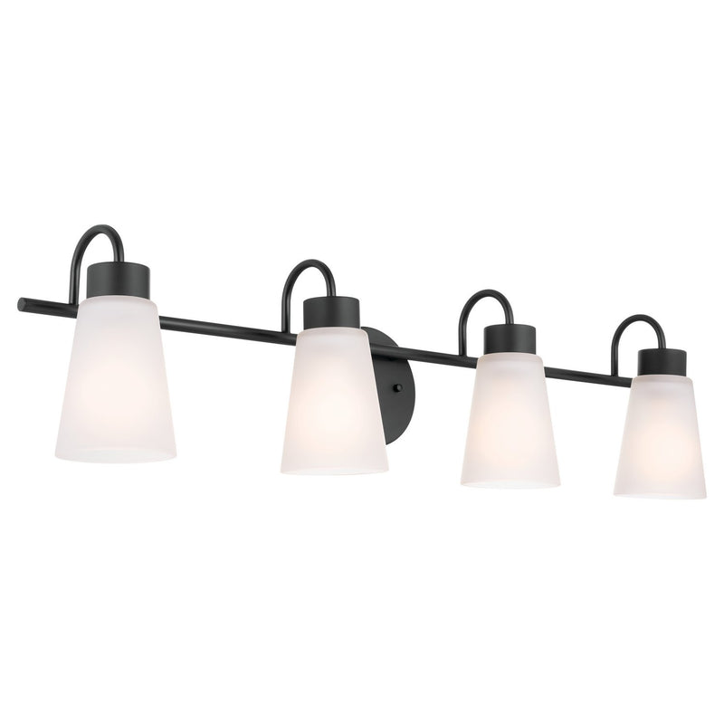 Erma 4-Light Bath Vanity Light in Black