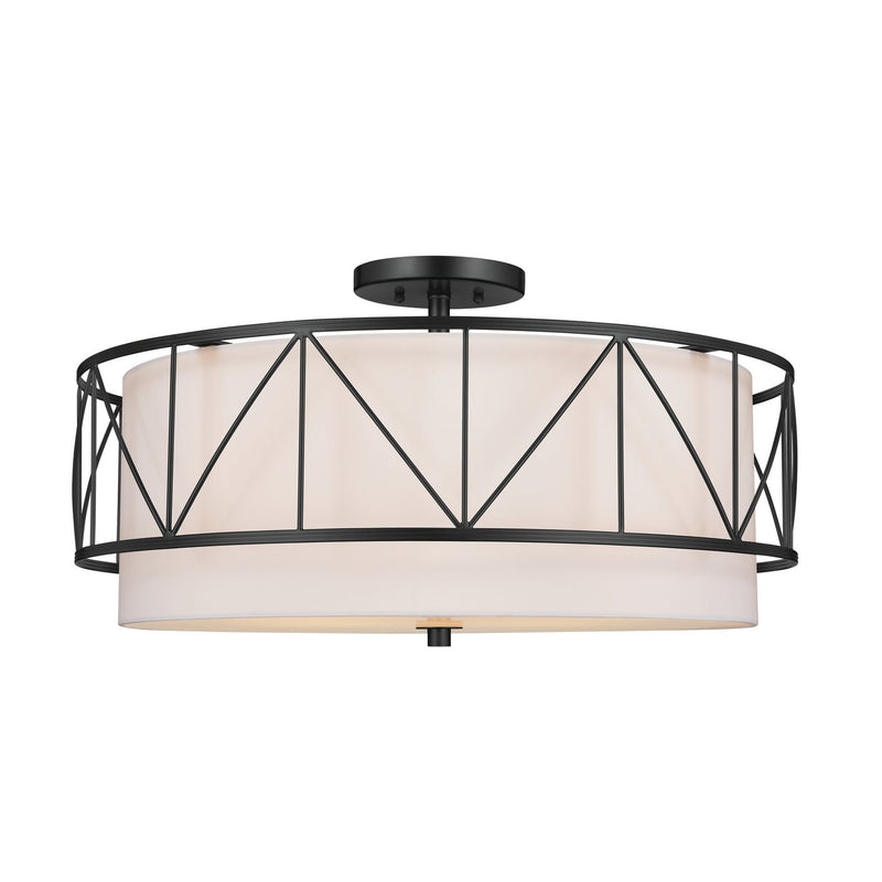 Birkleigh 4-Light Semi-Flush Mount in Black