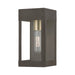 Barrett One Light Outdoor Wall Lantern in Bronze w/Antique Brass