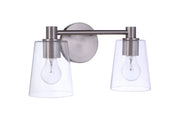 Emilio 2 Light 15.13" Vanity in Brushed Polished Nickel