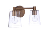 Emilio 2 Light 15.13" Vanity in Satin Brass