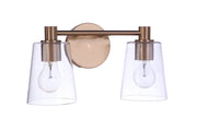 Emilio 2 Light 15.13" Vanity in Satin Brass