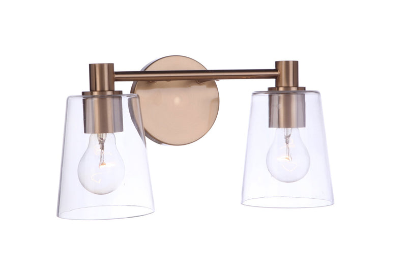 Emilio 2 Light 15.13" Vanity in Satin Brass