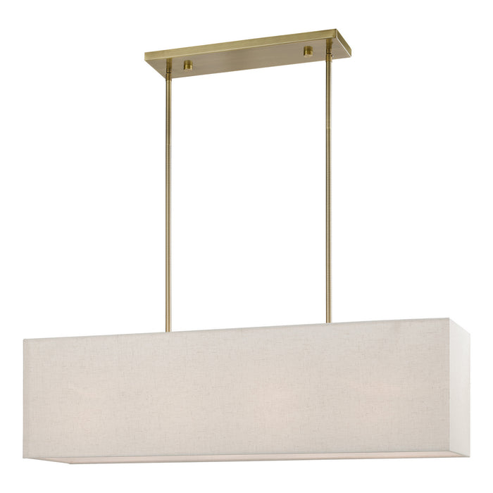 Summit Four Light Linear Chandelier in Antique Brass