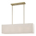 Summit Four Light Linear Chandelier in Antique Brass