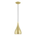 Amador One Light Mini Pendant in Soft Gold w/Polished Brass