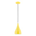 Amador One Light Mini Pendant in Shiny Yellow w/Polished Chrome