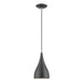 Amador One Light Mini Pendant in Shiny Dark Gray w/Polished Chrome
