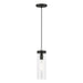 Devoe One Light Mini Pendant in Black w/Brushed Nickel