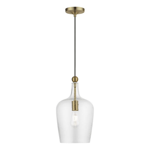 Avery One Light Pendant in Antique Brass