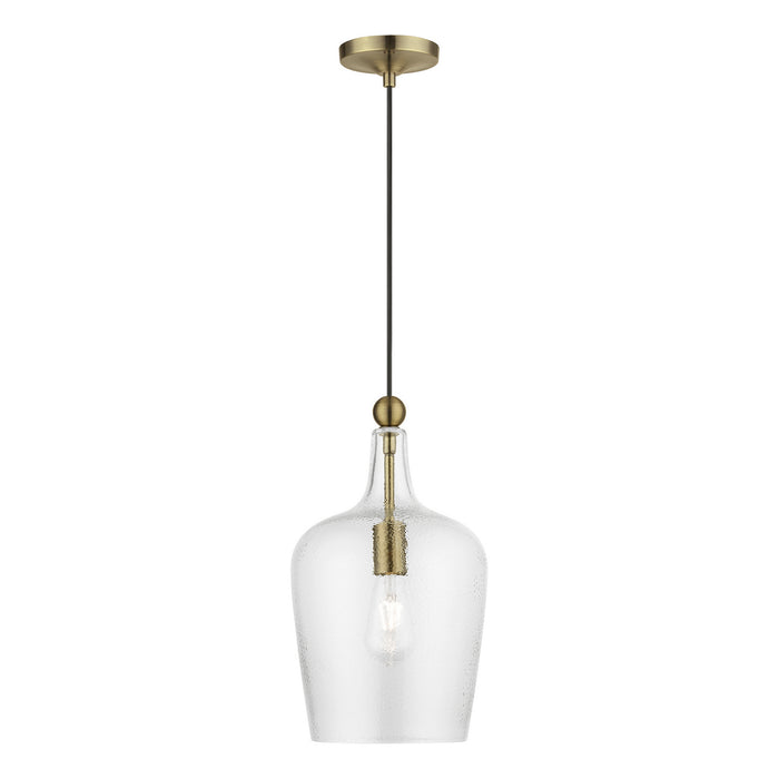 Avery One Light Pendant in Antique Brass