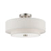 Meridian Three Light Semi-Flush Mount in Brushed Nickel