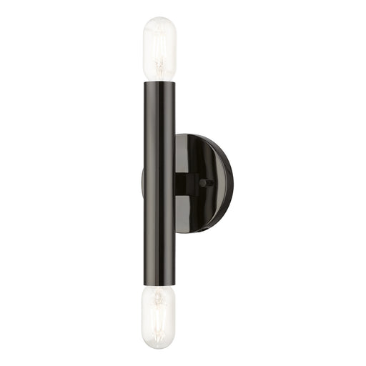 Copenhagen Two Light Wall Sconce in Black Chrome