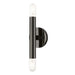 Copenhagen Two Light Wall Sconce in Black Chrome