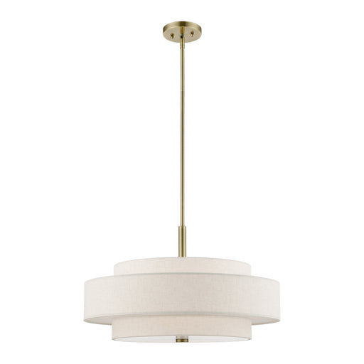 Monroe Five Light Pendant Chandelier in Antique Brass