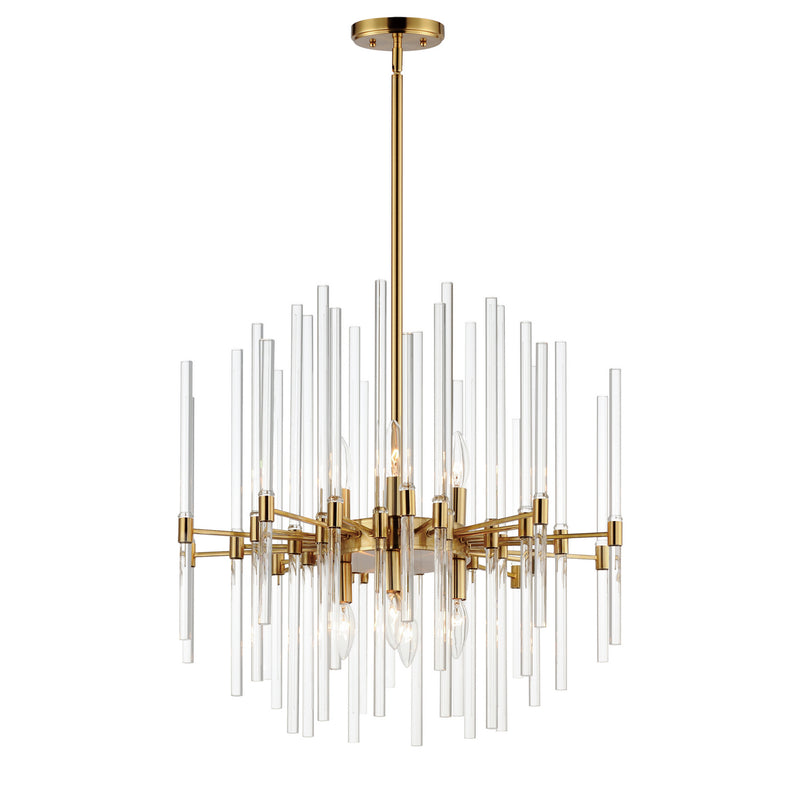 Divine Eight Light Chandelier in Heritage