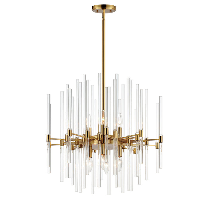 Divine Eight Light Chandelier in Heritage