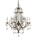 Chateau Six Light Chandelier in Mocha Bronze