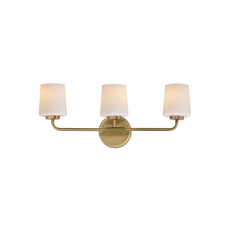 Durham 3 Light Bath Vanity in Natural Aged Brass