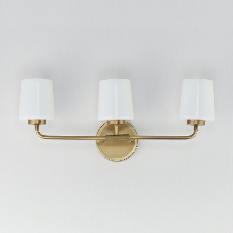 Durham 3 Light Bath Vanity in Natural Aged Brass