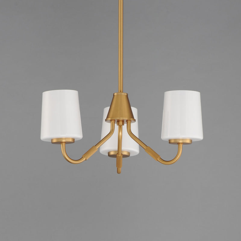 Durham 3 Light Chandelier in Natural Aged Brass