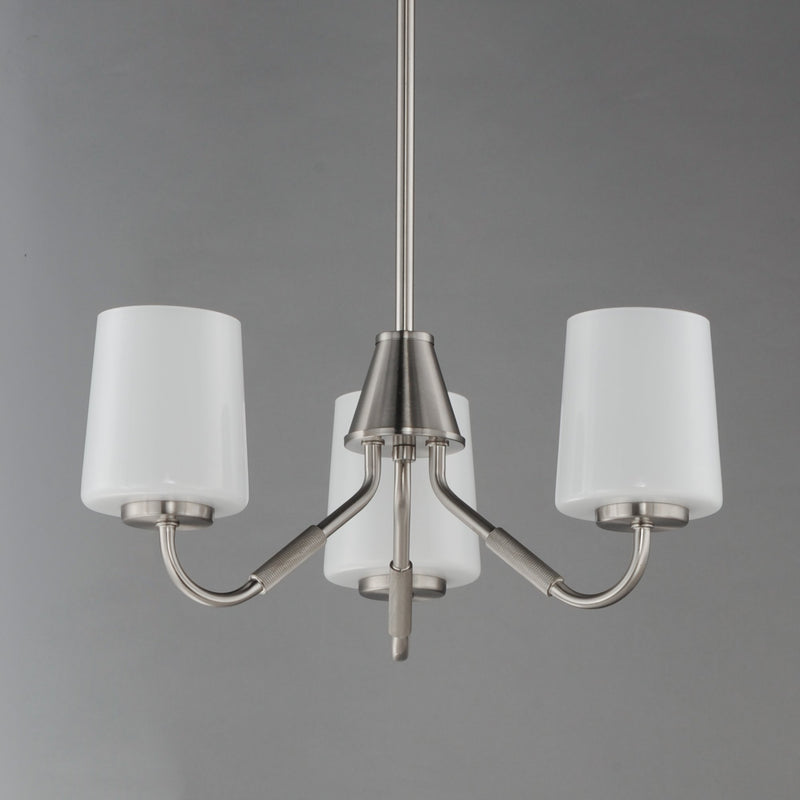 Durham 3 Light Chandelier in Satin Nickel
