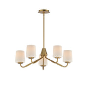 Durham 5 Light Chandelier in Natural Aged Brass