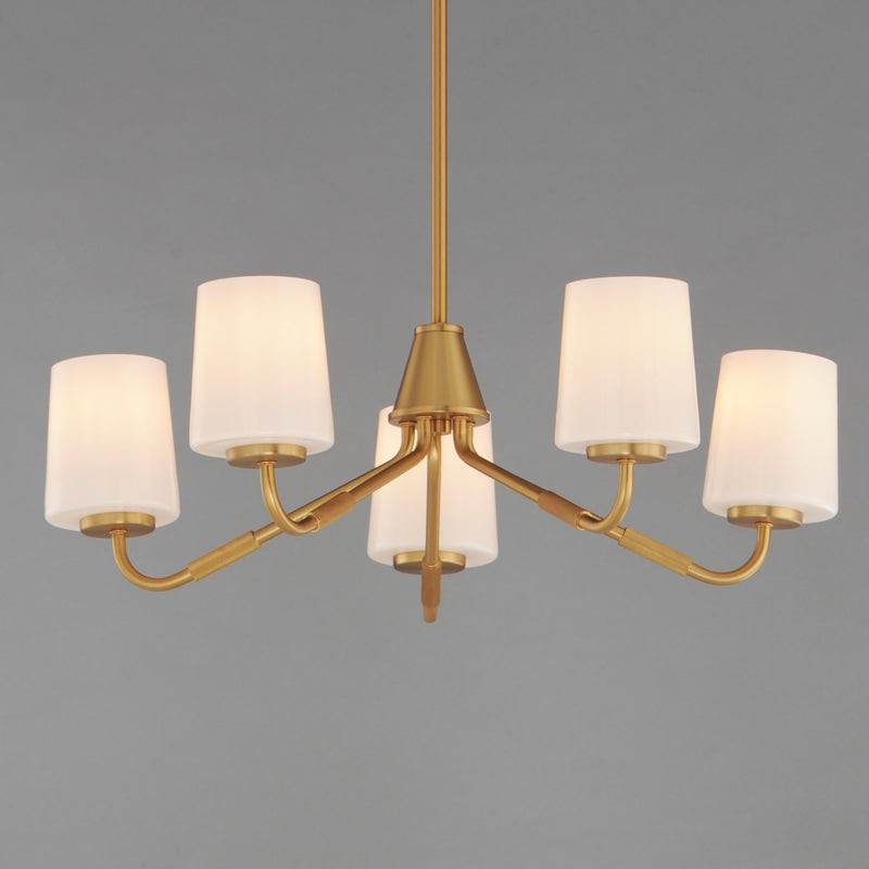 Durham 5 Light Chandelier in Natural Aged Brass