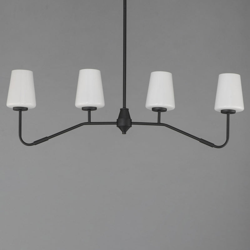 Durham 4 Light Linear Chandelier in Black