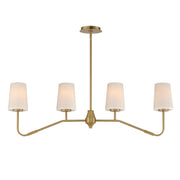Durham 4 Light Linear Chandelier in Natural Aged Brass