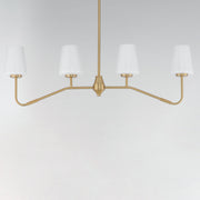 Durham 4 Light Linear Chandelier in Natural Aged Brass