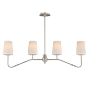 Durham 4 Light Linear Chandelier in Satin Nickel
