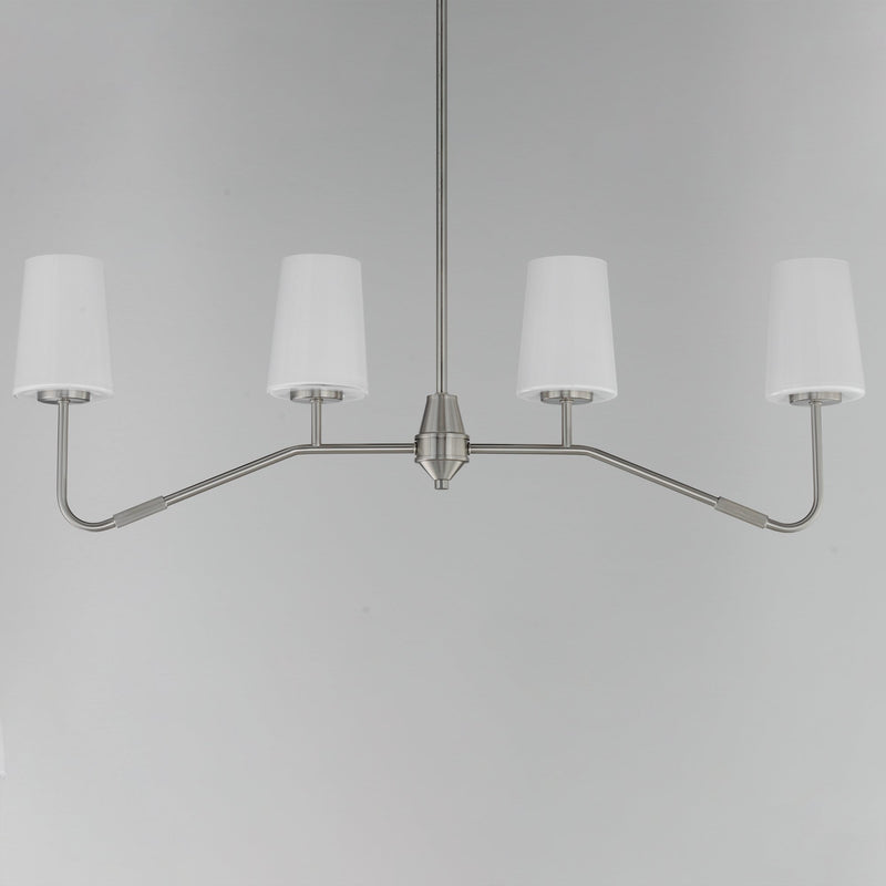 Durham 4 Light Linear Chandelier in Satin Nickel