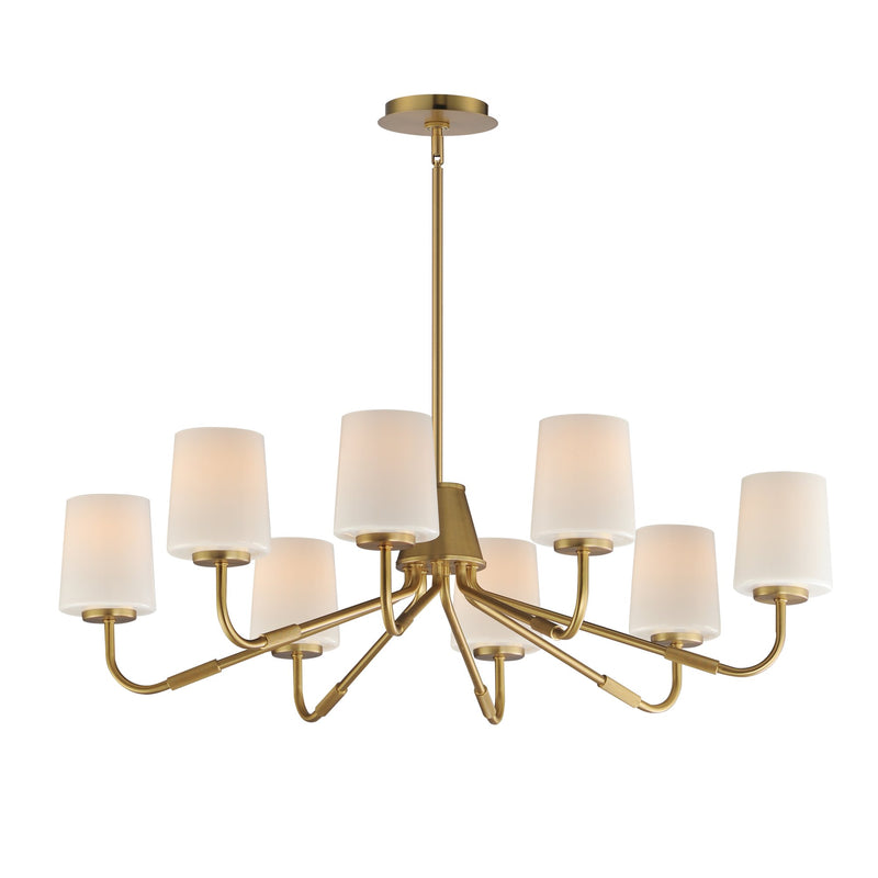 Durham 8 Light Chandelier in Natural Aged Brass