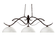 Phoenix 3 Light 52" Billiard, Glass Shades in Matte Opal