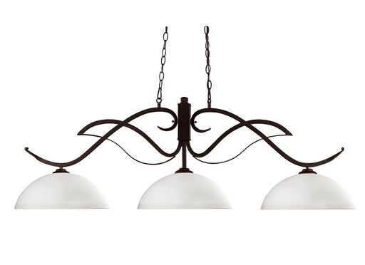 Phoenix 3 Light 52" Billiard, Glass Shades in Matte Opal