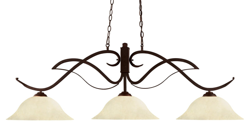 Phoenix 3 Light 54" Billiard in Golden Mottle