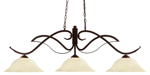 Phoenix 3 Light 54" Billiard in Golden Mottle