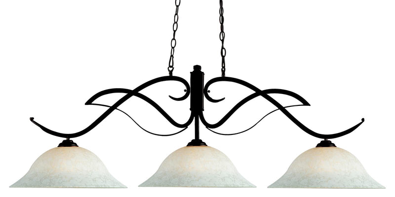 Phoenix 3 Light 54" Billiard in White Mottle