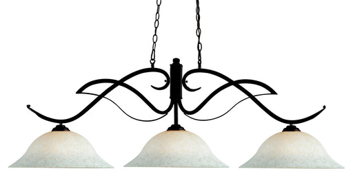 Phoenix 3 Light 54" Billiard in White Mottle