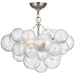 Talia LED Semi-Flush Mount in Burnished Silver Leaf and Clear Swirled Glass