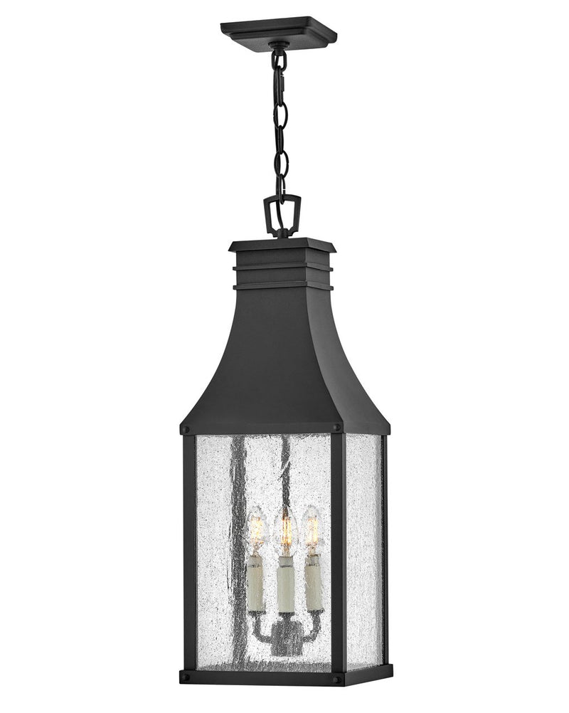 Beacon Hill 3-Light Outdoor Hanging Lantern in Museum Black