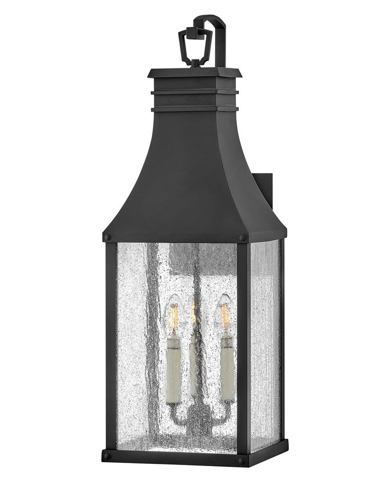 Beacon Hill Large 3-Light Outdoor Wall Lantern in Museum Black