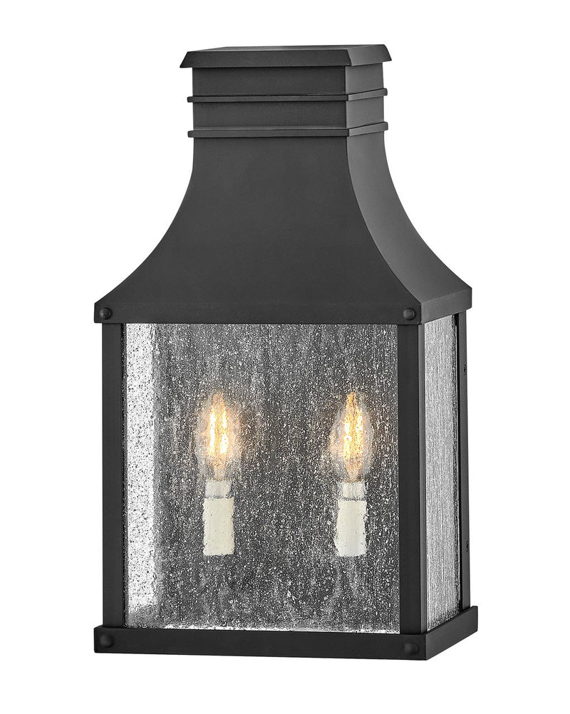 Beacon Hill Medium Wide 2-Light Outdoor Wall Lantern in Museum Black