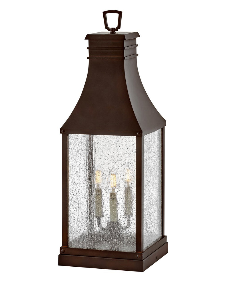 Beacon Hill 3-Light Outdoor Pier Mount Light in Blackened Copper