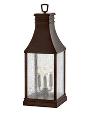 Beacon Hill 3-Light Outdoor Pier Mount Light in Blackened Copper