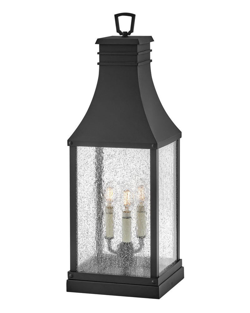 Beacon Hill 3-Light Outdoor Pier Mount Light in Museum Black
